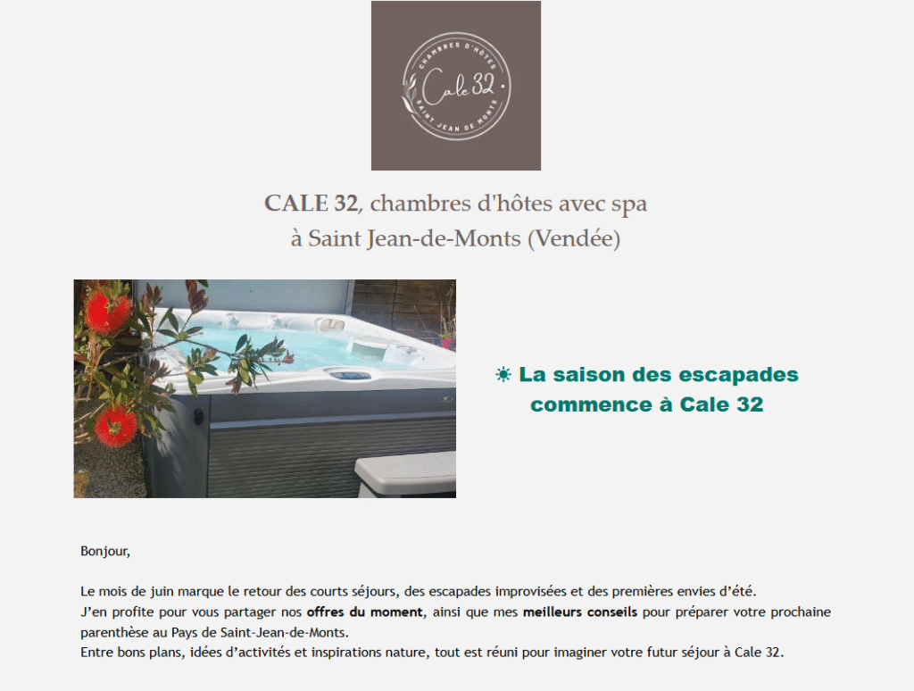 exemple newsletter cale32
